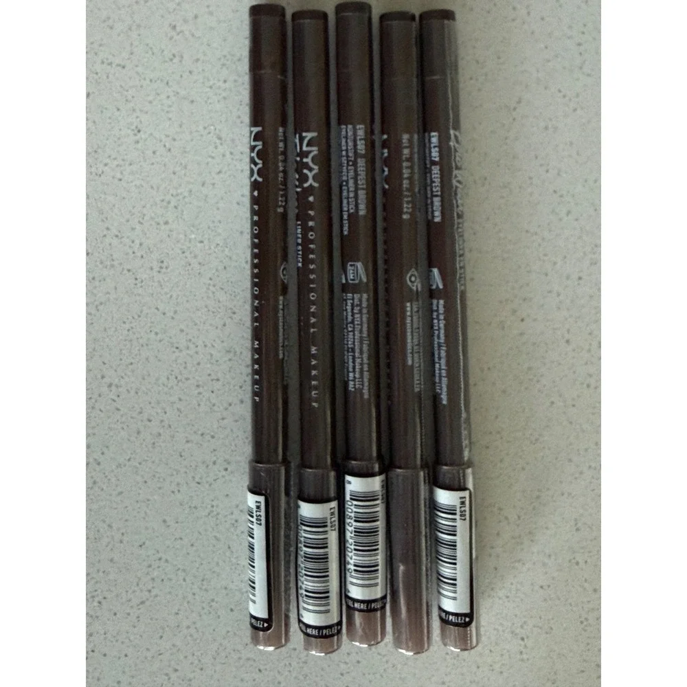NYX epic wear liner stick eyeliner - deepest brown EWLS07 (lot of 5)